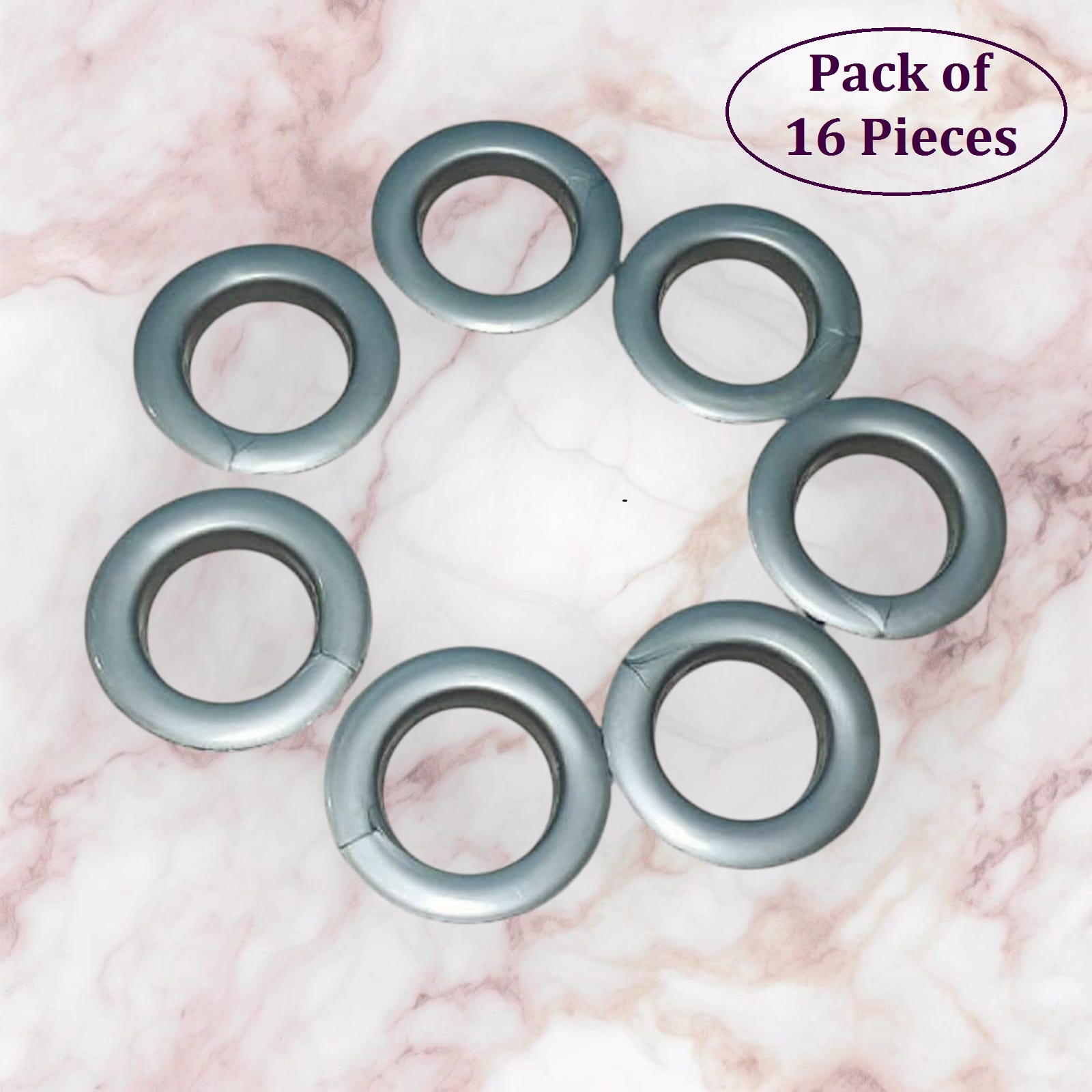 Beautiful Heavy-duty PVC Curtain Rings with Lock, Long Lasting Grey Eyelet Ring and Lock Compatible With 1 Inch Rod 